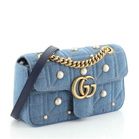 gucci denim bag replica|gucci denim marmont bag.